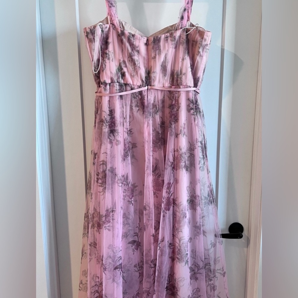 Marchesa Notte Bridesmaid Blush Floral Tulle Gown size 18